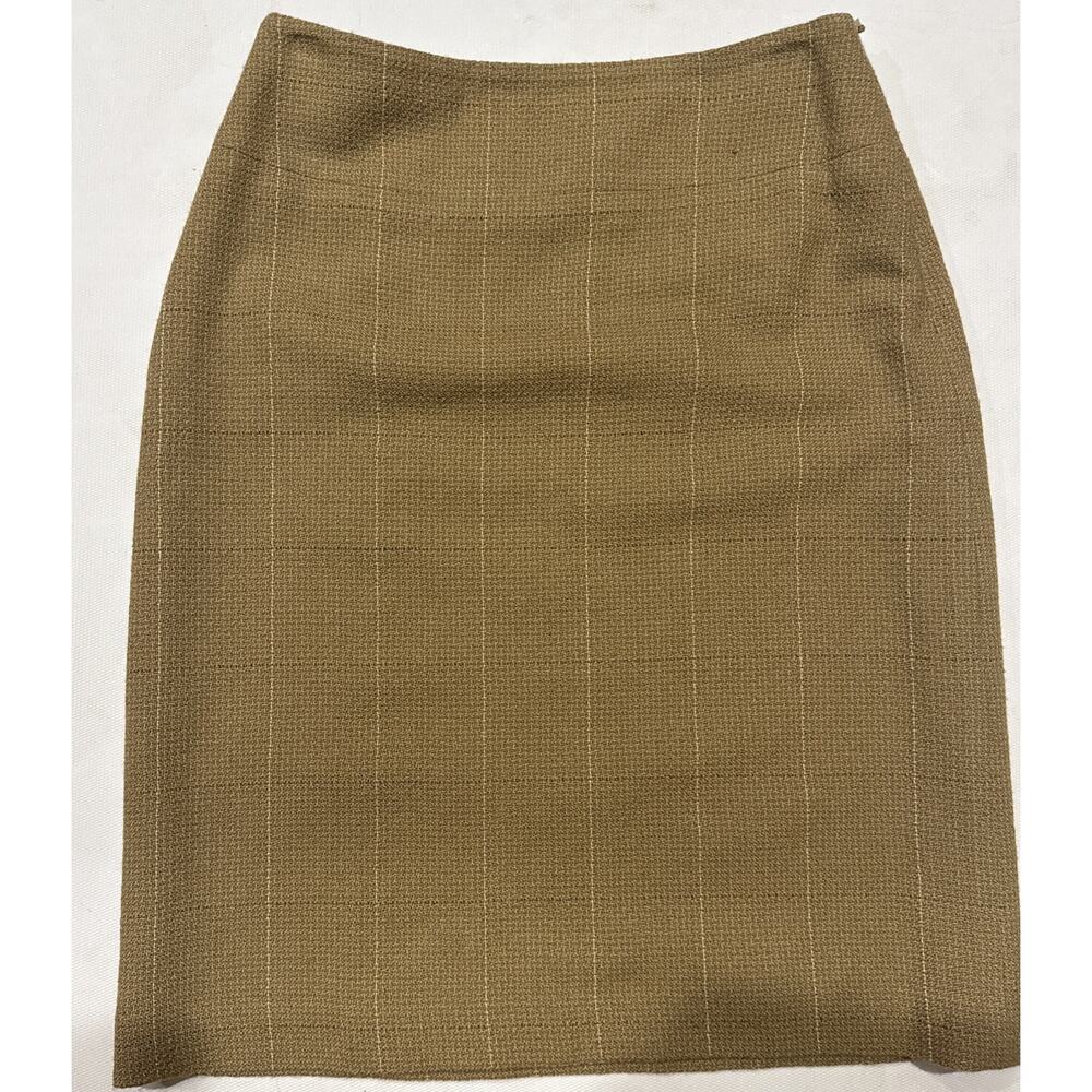 Vintage Banana Republic Womens Lined Brown Pencil Wool Skirt Size 0